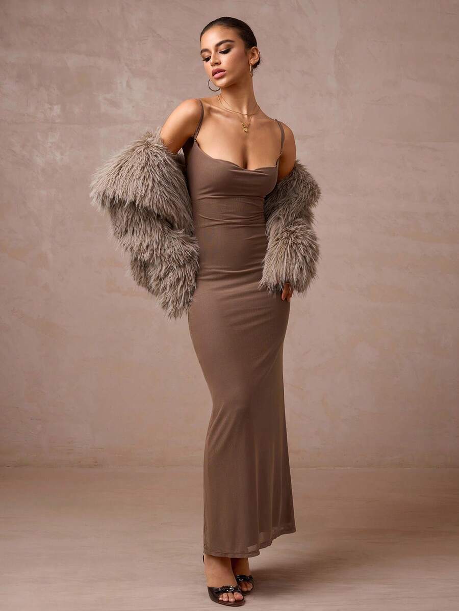 Rochie maxi SHEIN, maro