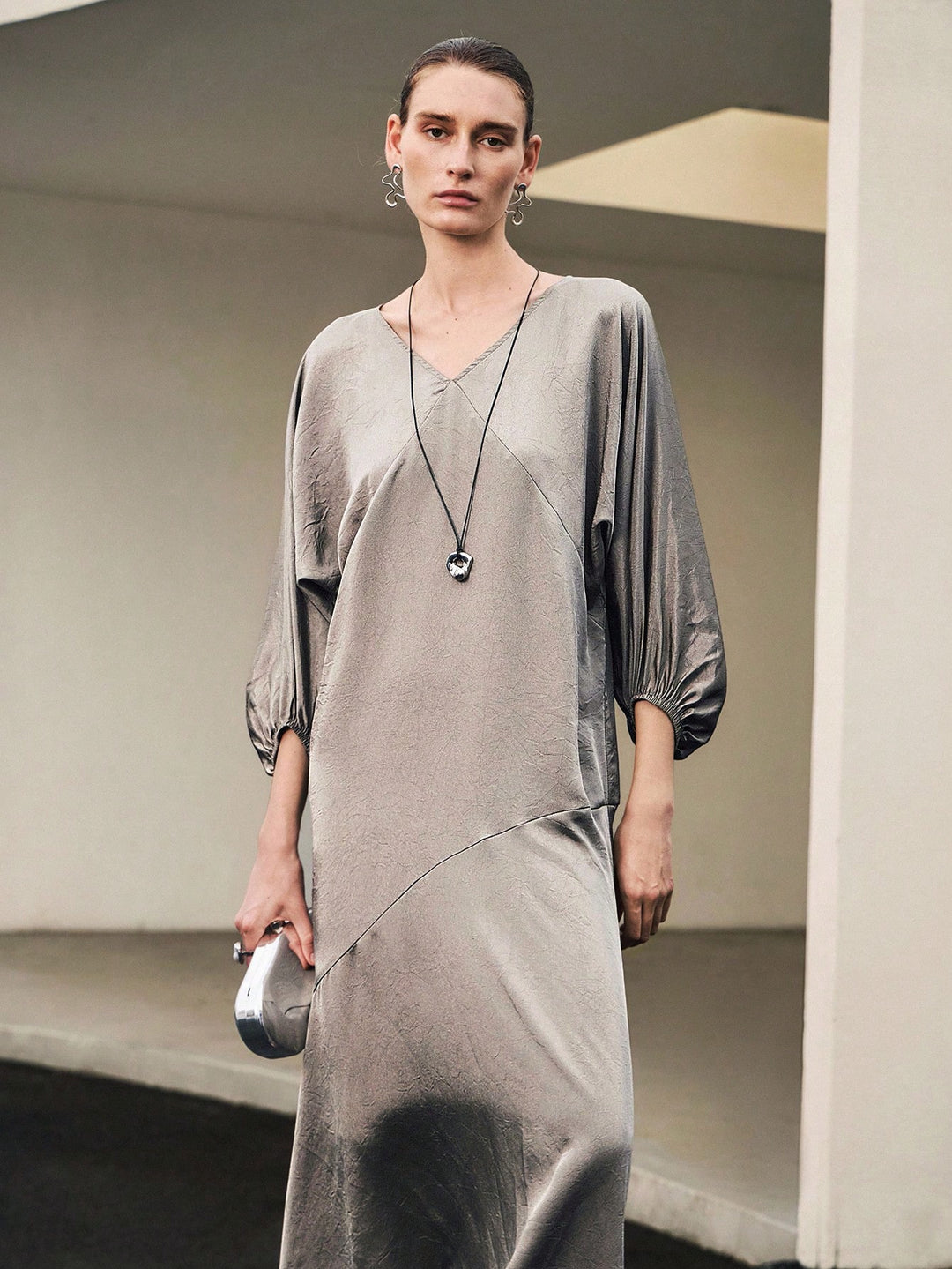 Rochie maxi SHEIN, gri