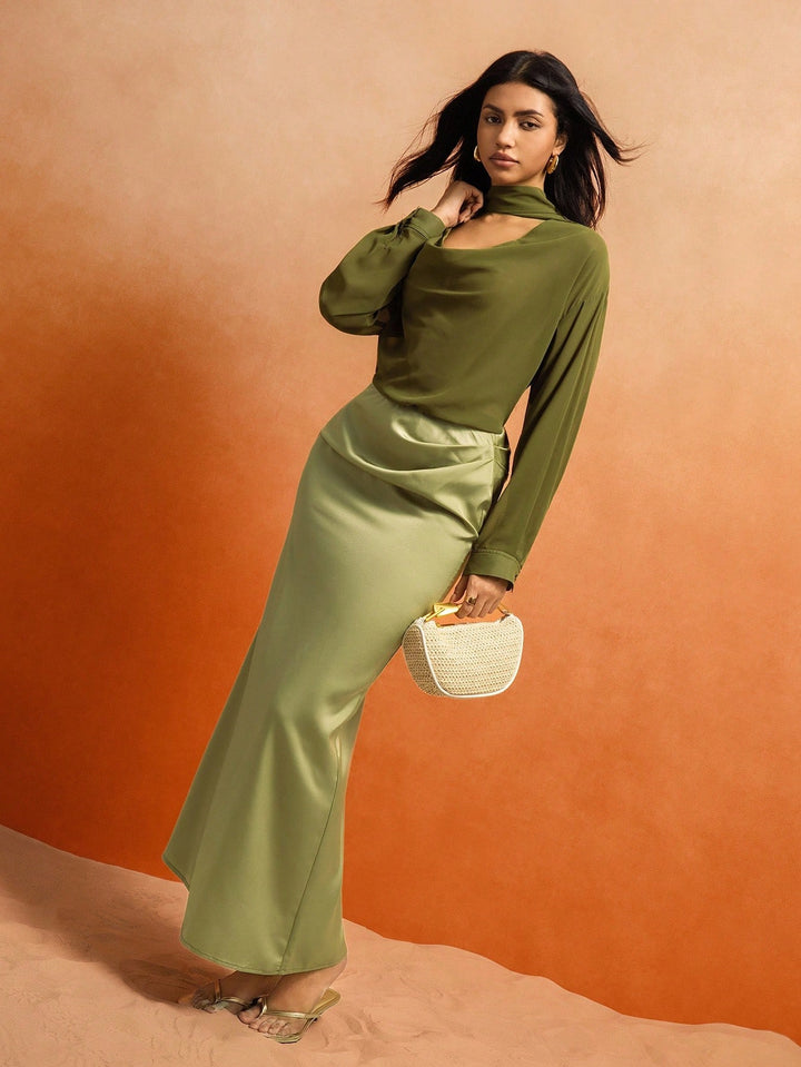 Bluză casual SHEIN, verde