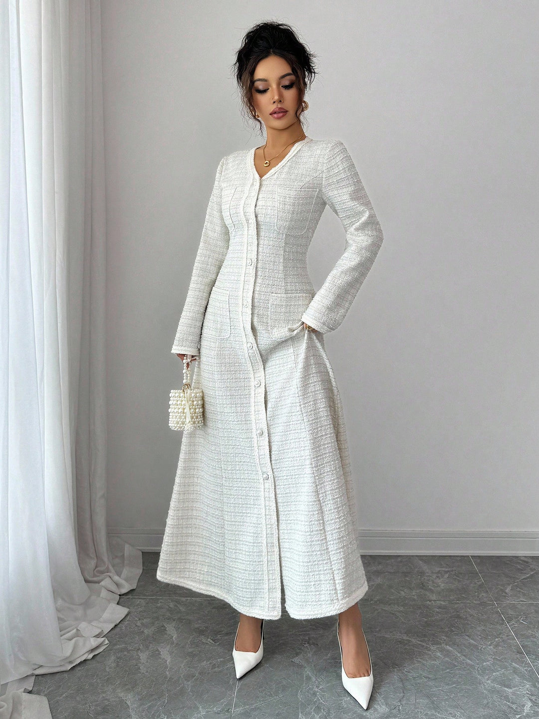 Rochie maxi SHEIN, bej
