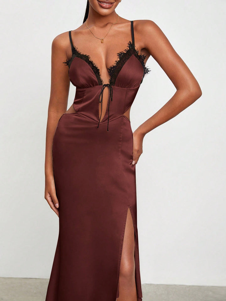 Shein maxi ruha, barna
