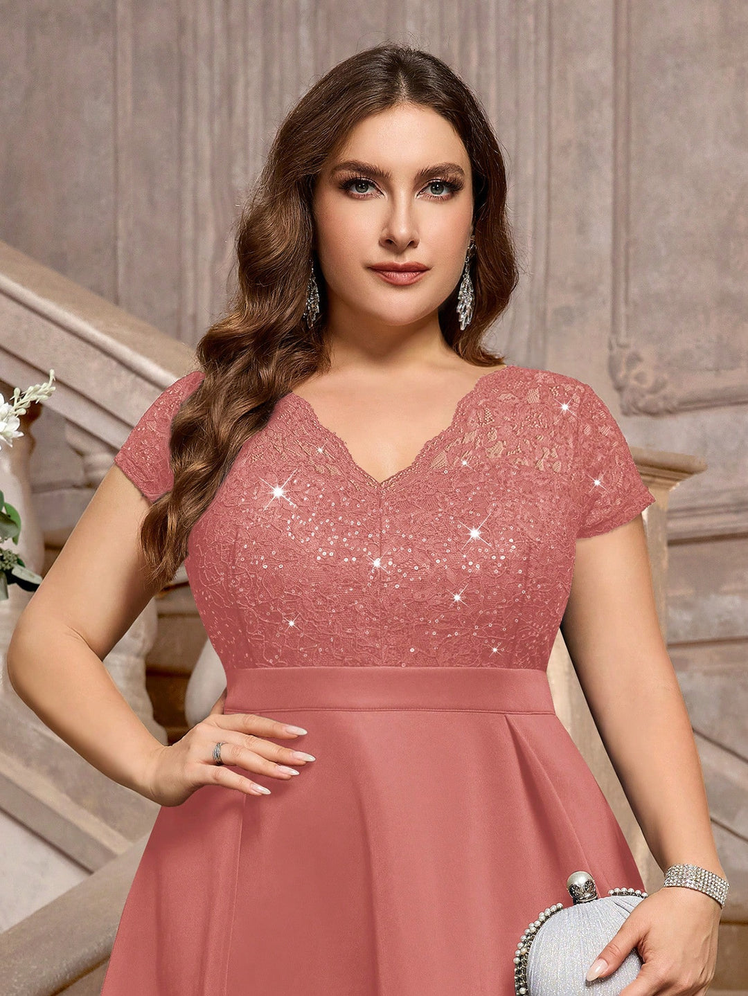 Rochie midi SHEIN, roz