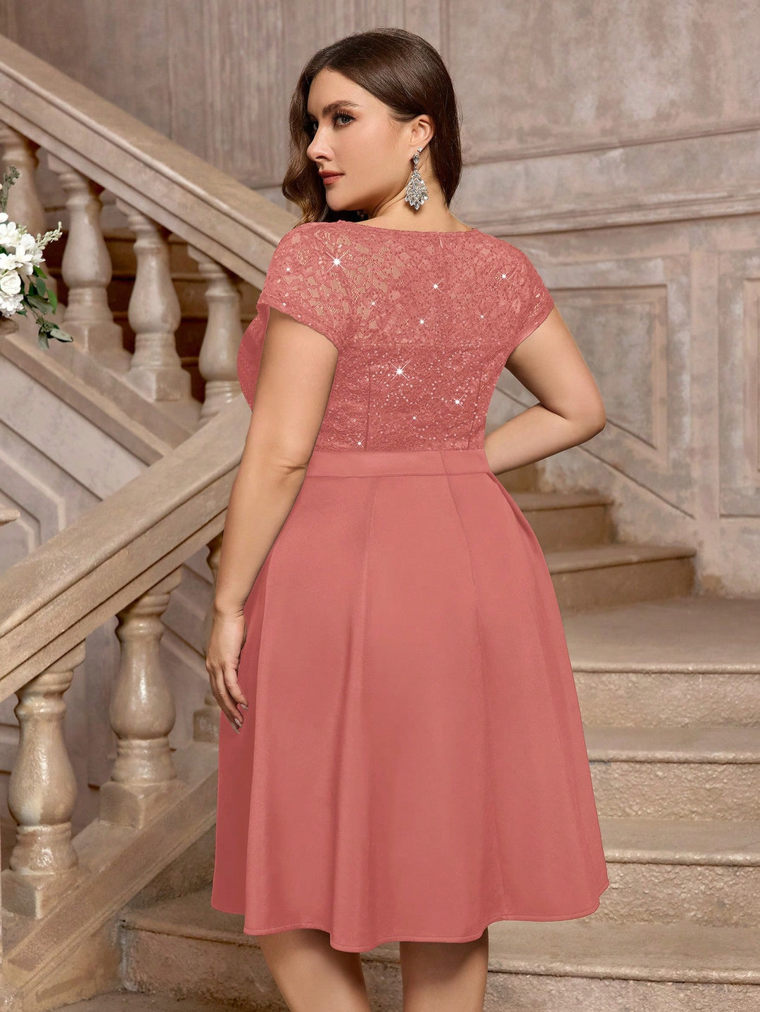 Rochie midi SHEIN, roz