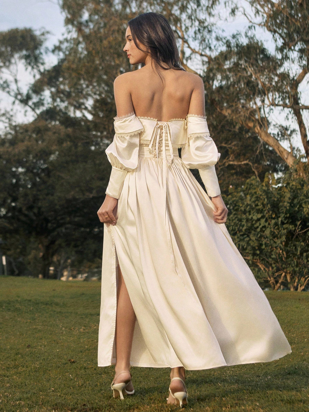 Rochie maxi SHEIN, crem
