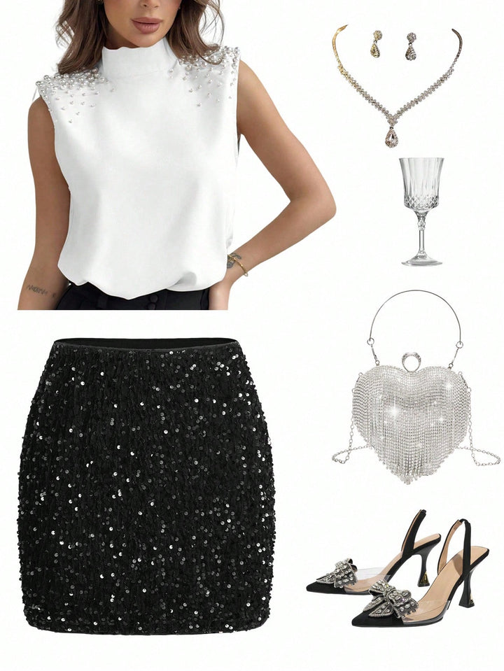 SHEIN miniszoknya, fekete