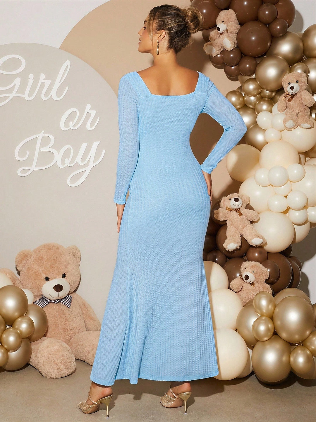 SHEIN maxi ruha, kék