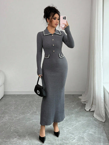 Rochie maxi SHEIN, gri