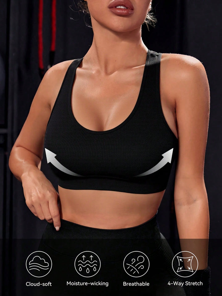 Bustieră sport SHEIN, negru