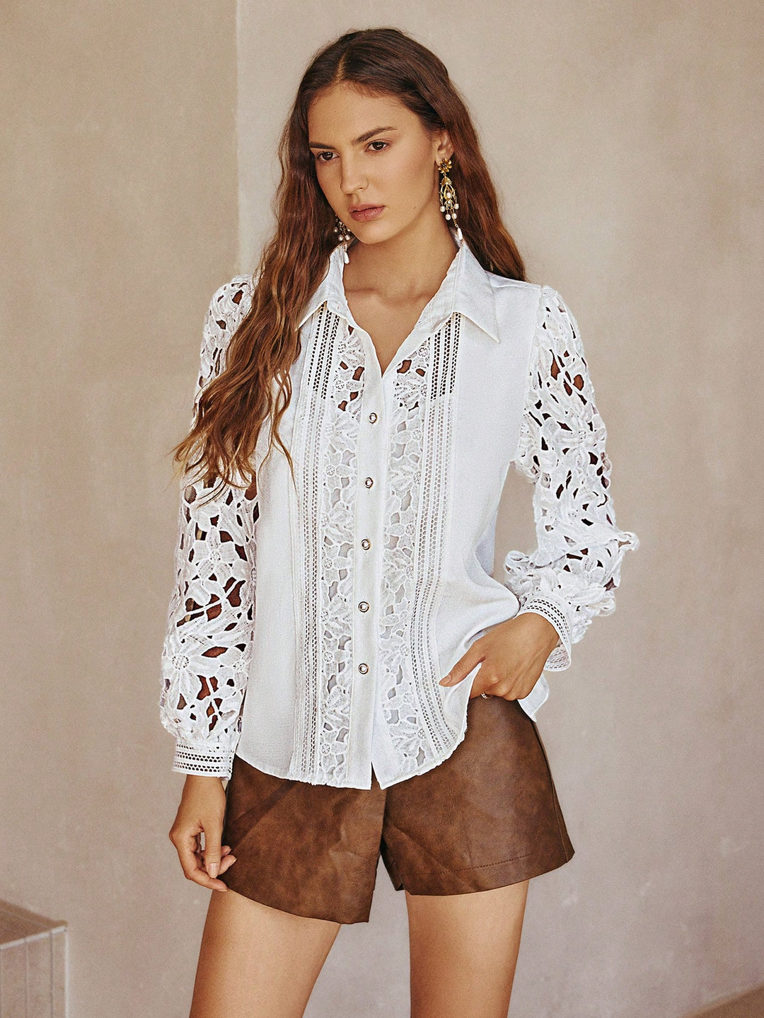 Bluza elegantă SHEIN, alb
