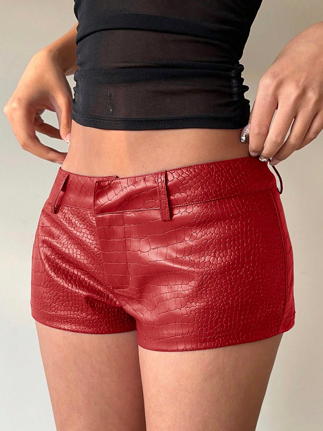 Pantaloni scurți SHEIN, roșu