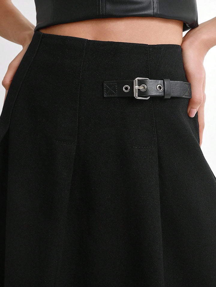 Fustă midi SHEIN, negru