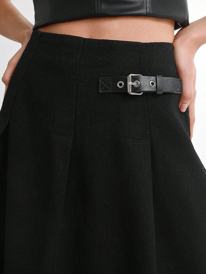 Fustă midi SHEIN, negru