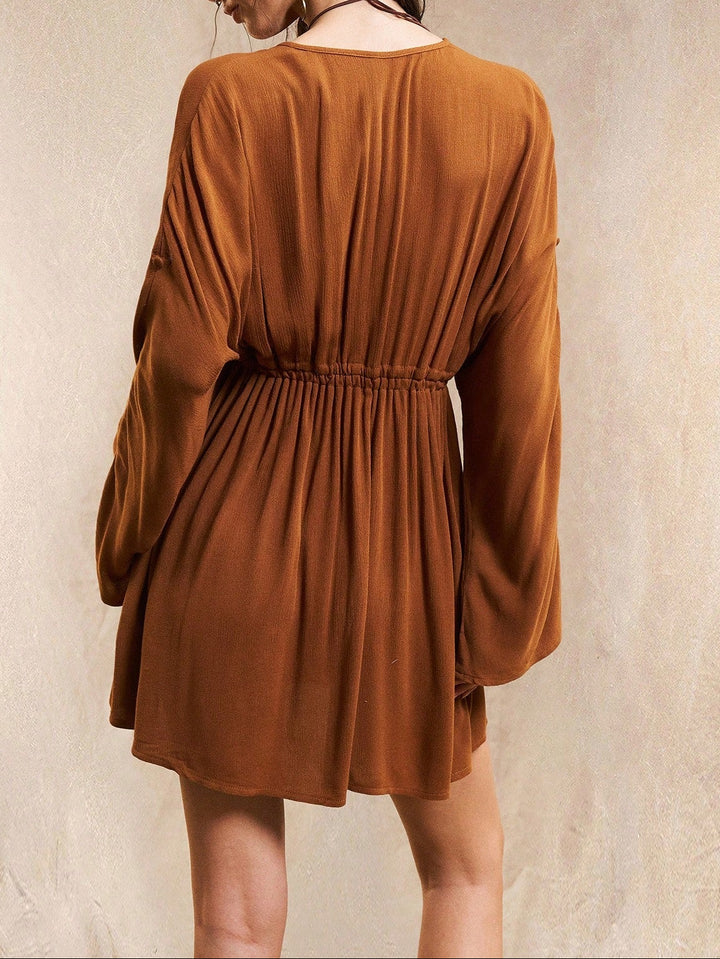 SHEIN mini ruha, barna