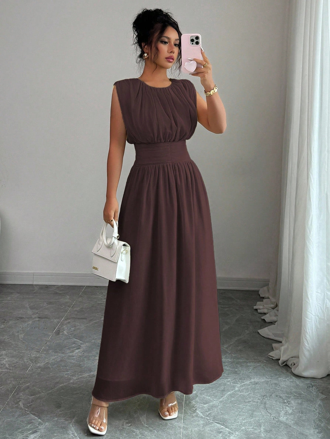 Rochie maxi SHEIN, maro