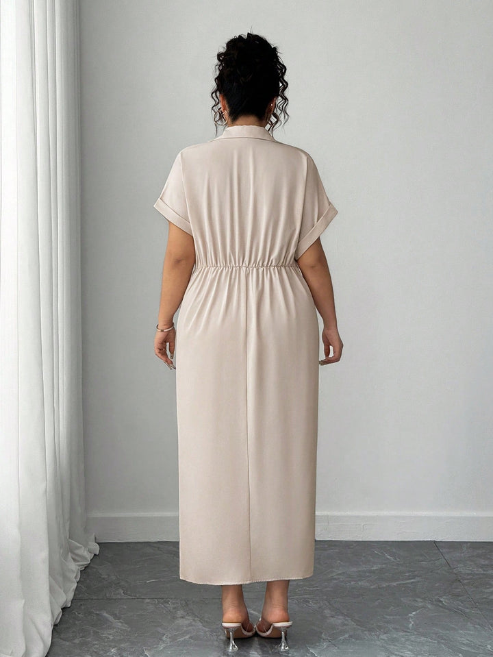 Rochie maxi Shein Curve+, crem