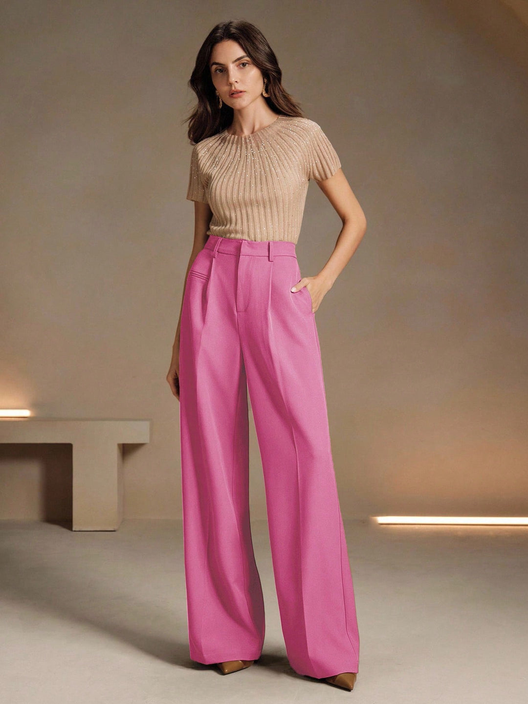 Pantalon SHEIN, roz
