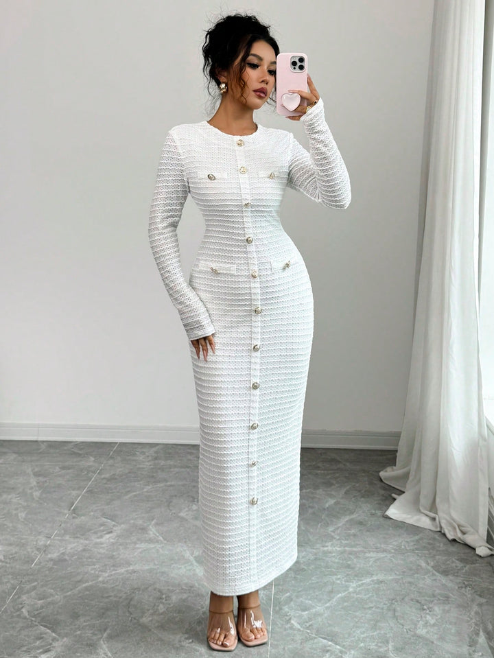 Rochie maxi SHEIN, alb