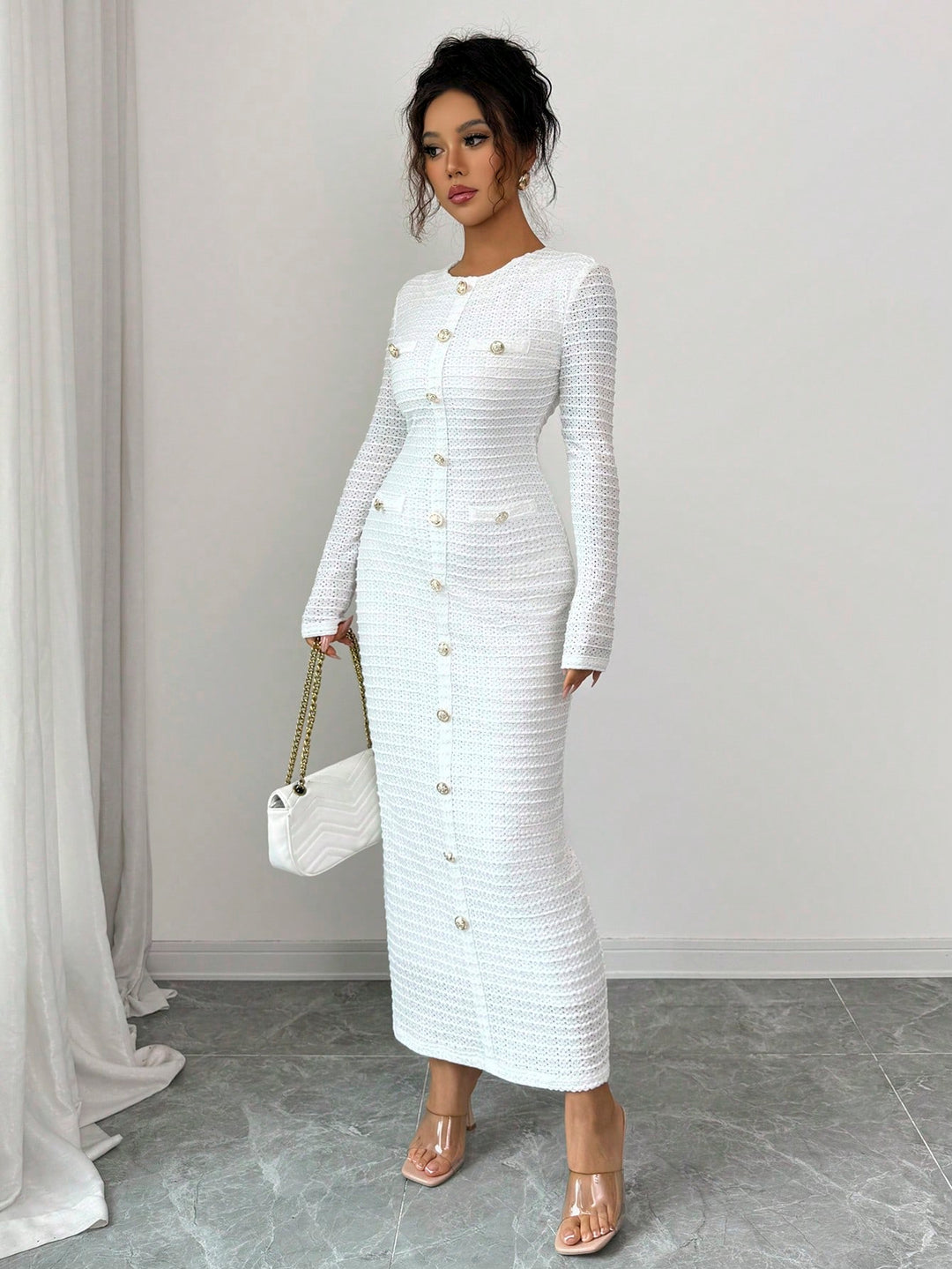 Rochie maxi SHEIN, alb
