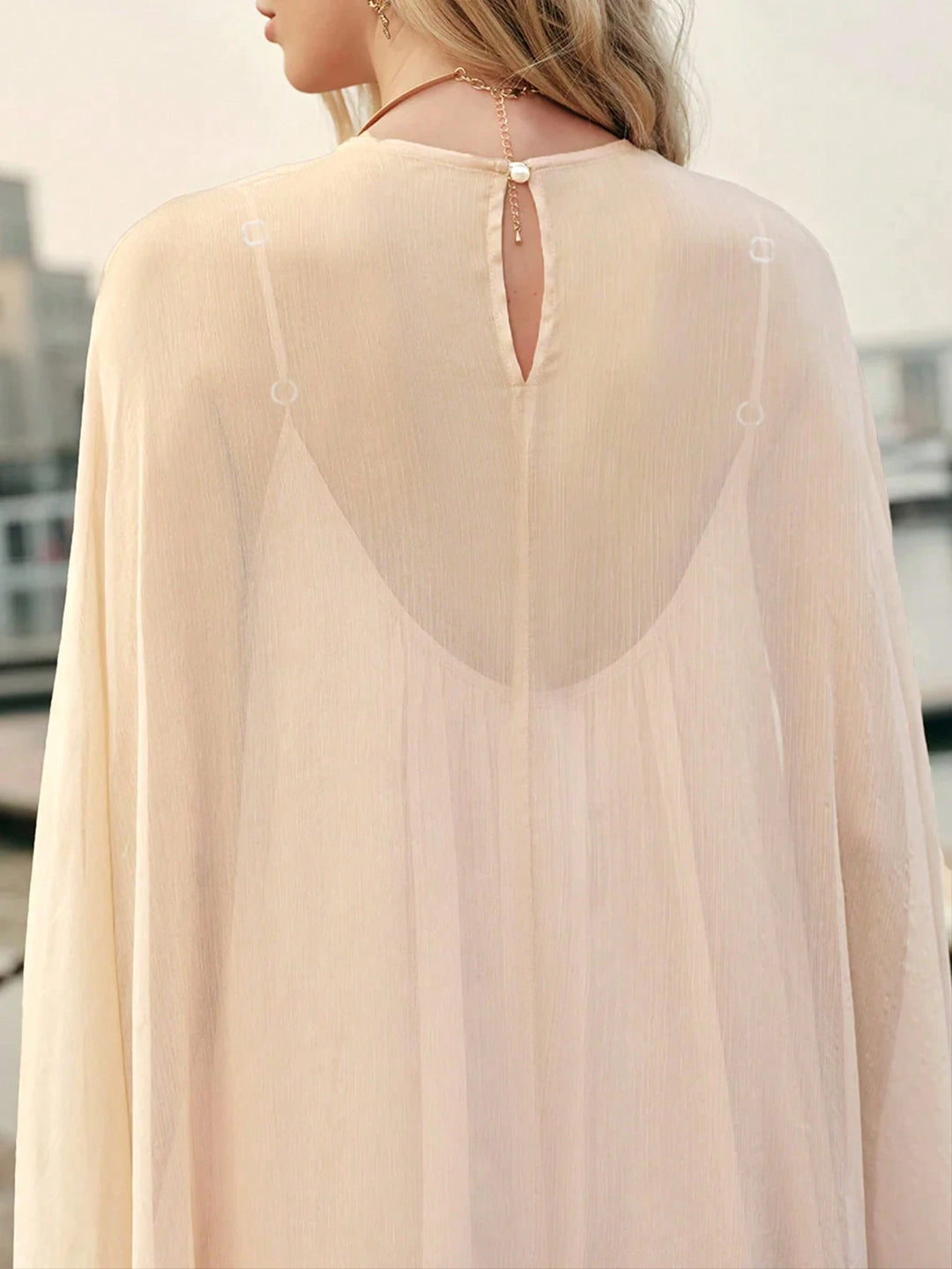 Set rochie și cardigan SHEIN, crem