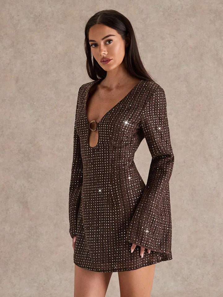 Rochie scurtă SHEIN, maro