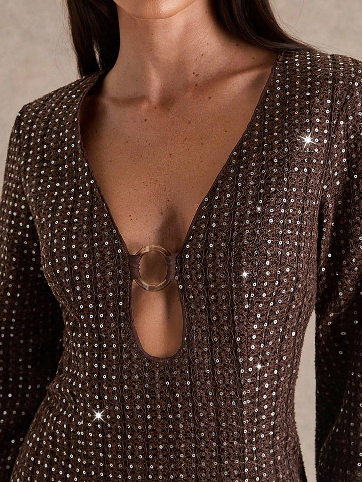 Rochie scurtă SHEIN, maro