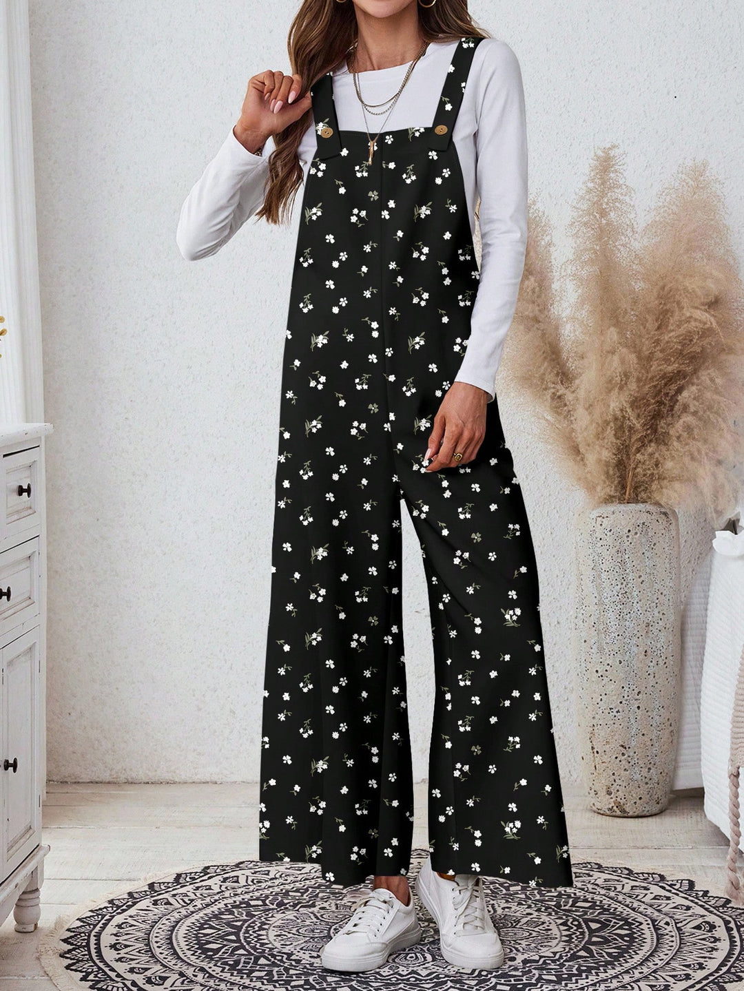 SHEIN hosszú overall, fekete