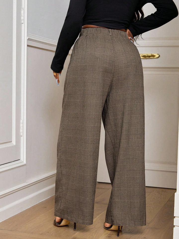 Pantalon de costum SHEIN, maro