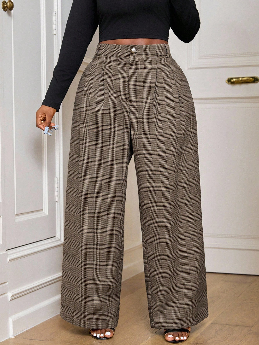 Pantalon de costum SHEIN, maro