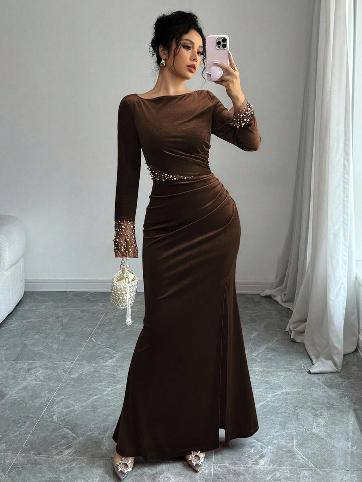 Rochie maxi SHEIN, maro