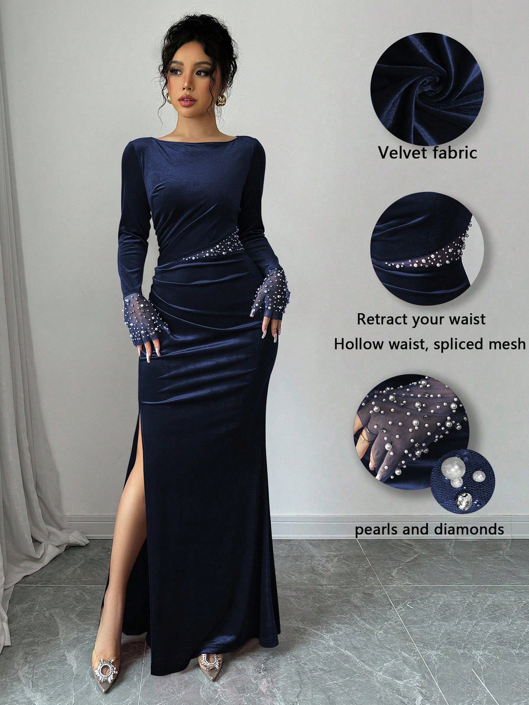 Rochie maxi SHEIN, albastru