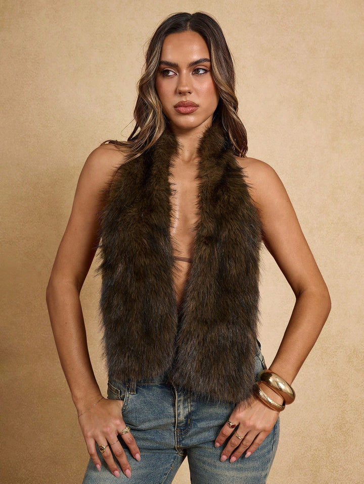SHEIN top, barna