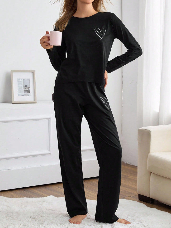 Compleu pijamale SHEIN, negru