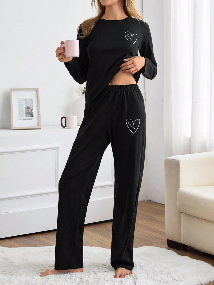 Compleu pijamale SHEIN, negru