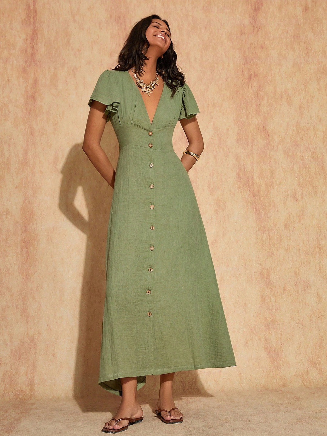Rochie maxi SHEIN, verde