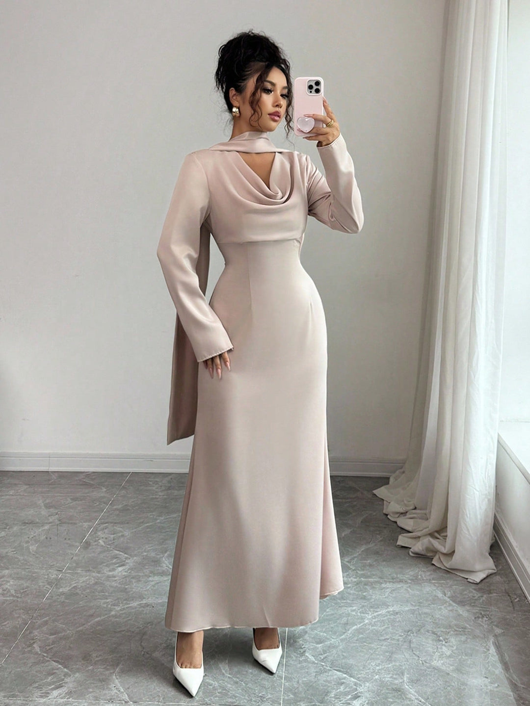 Rochie maxi SHEIN, auriu
