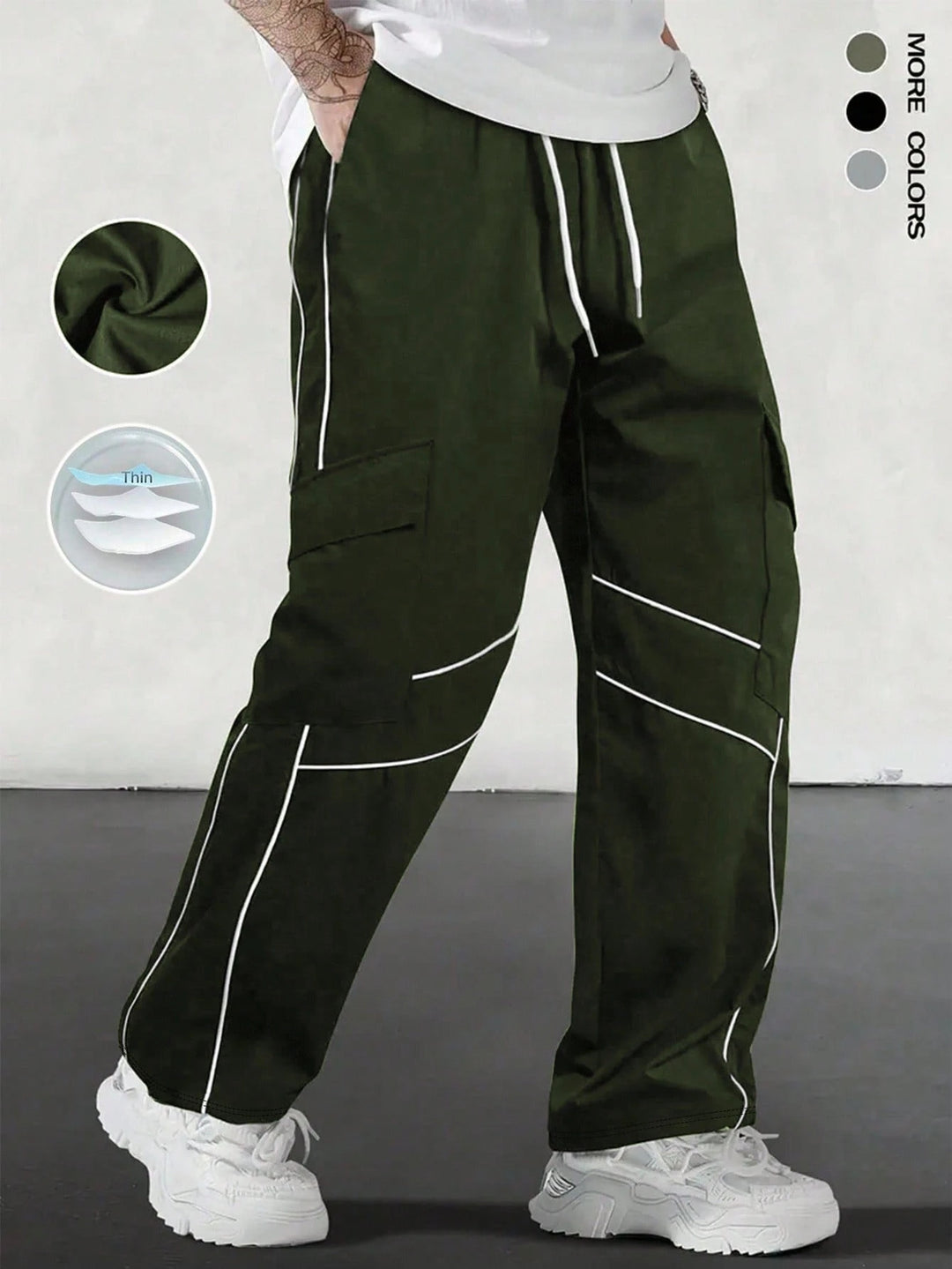 Pantaloni MANFINITY by Shein, verde
