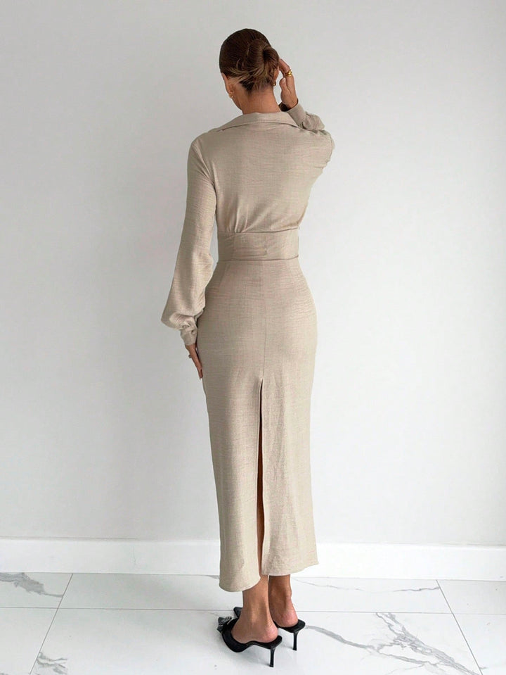 Rochie maxi SHEIN, bej