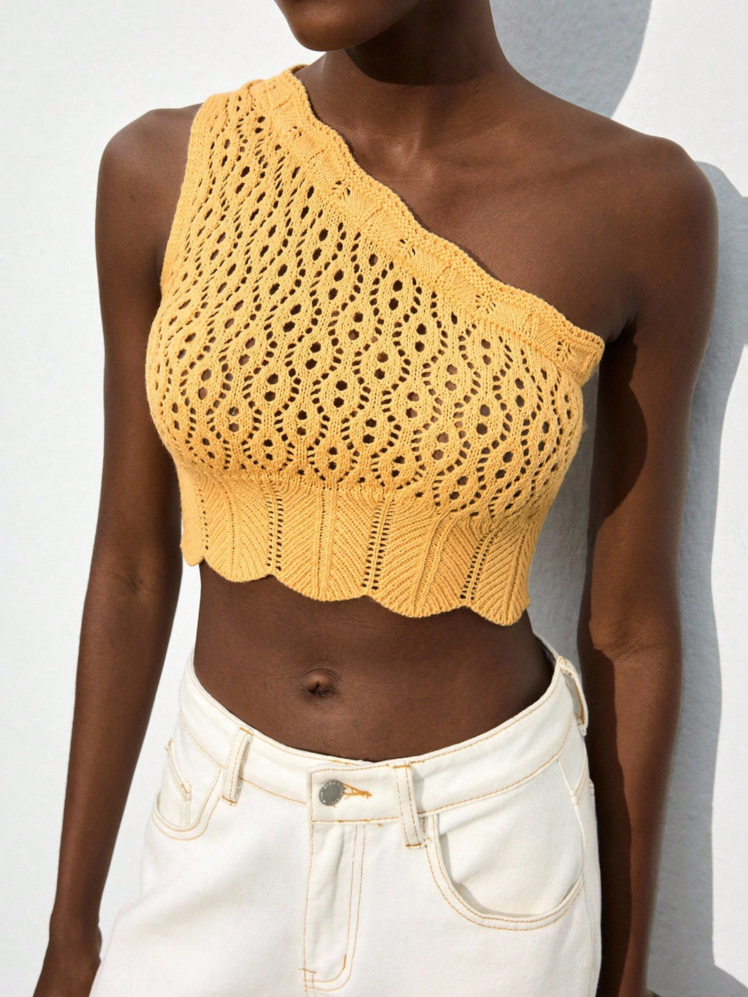 Top tricotat SHEIN, galben