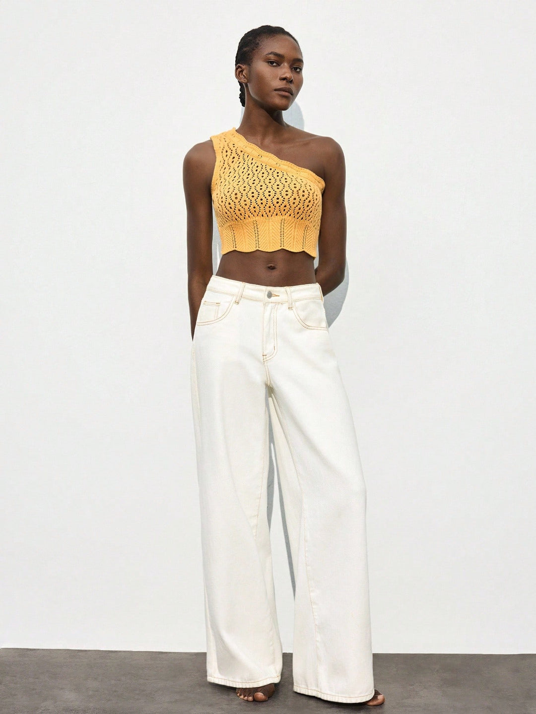 Top tricotat SHEIN, galben