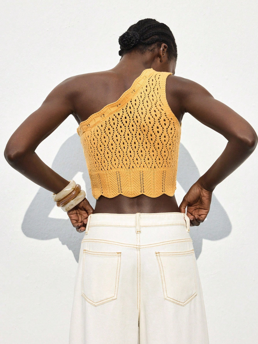 Top tricotat SHEIN, galben