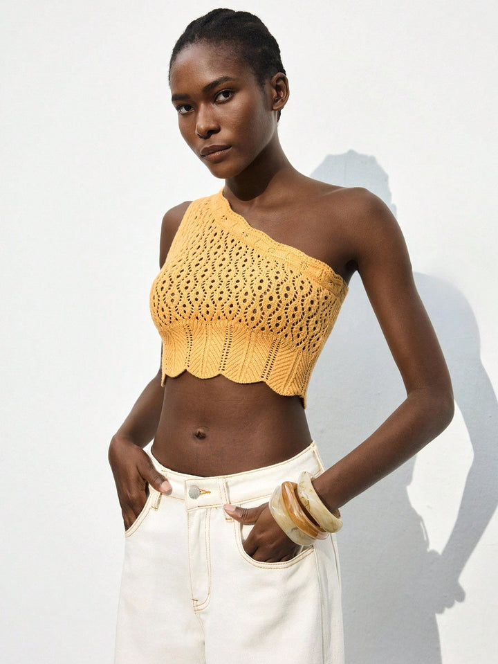 Top tricotat SHEIN, galben