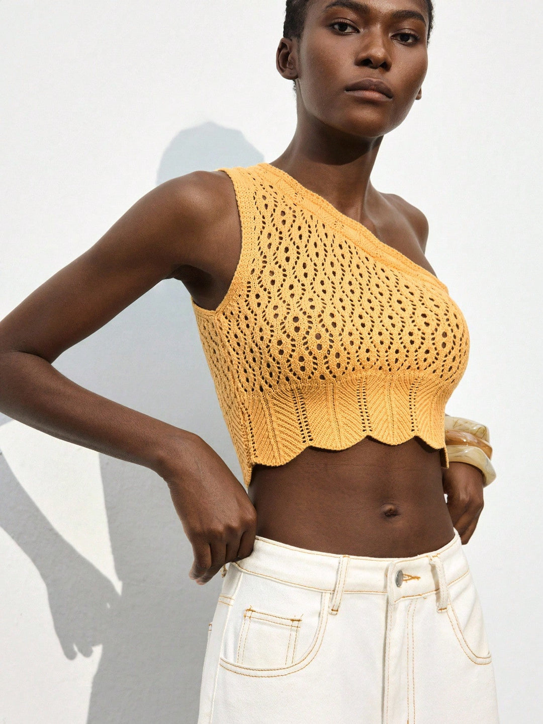 Top tricotat SHEIN, galben