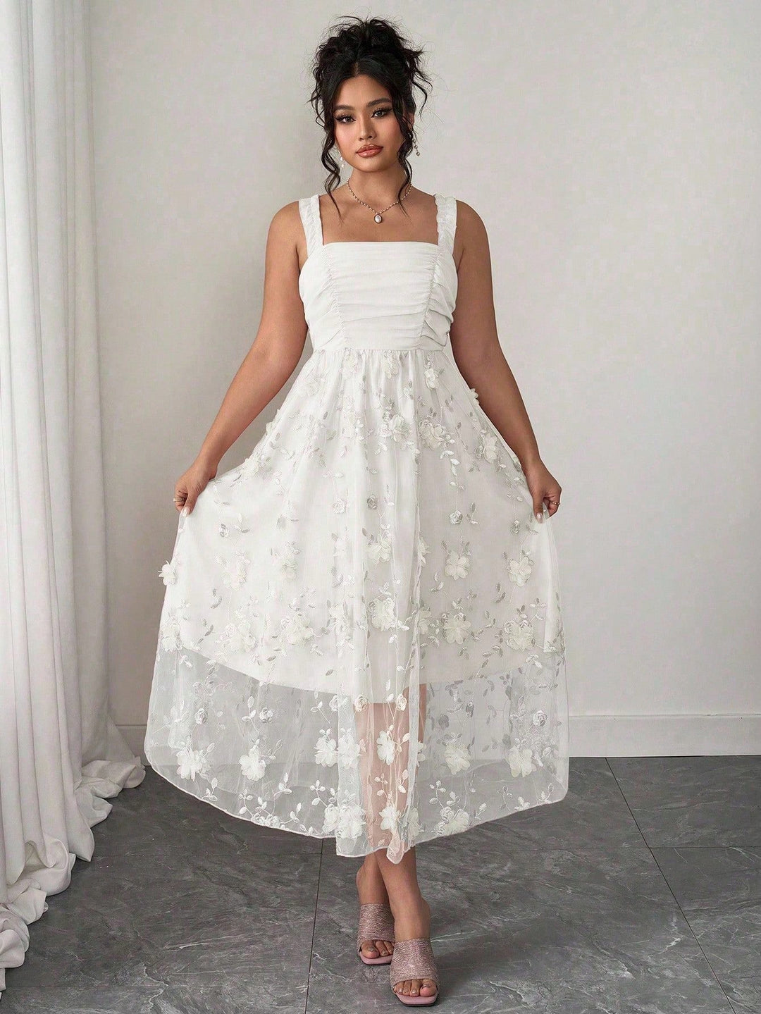 SHEIN maxi ruha, fehér