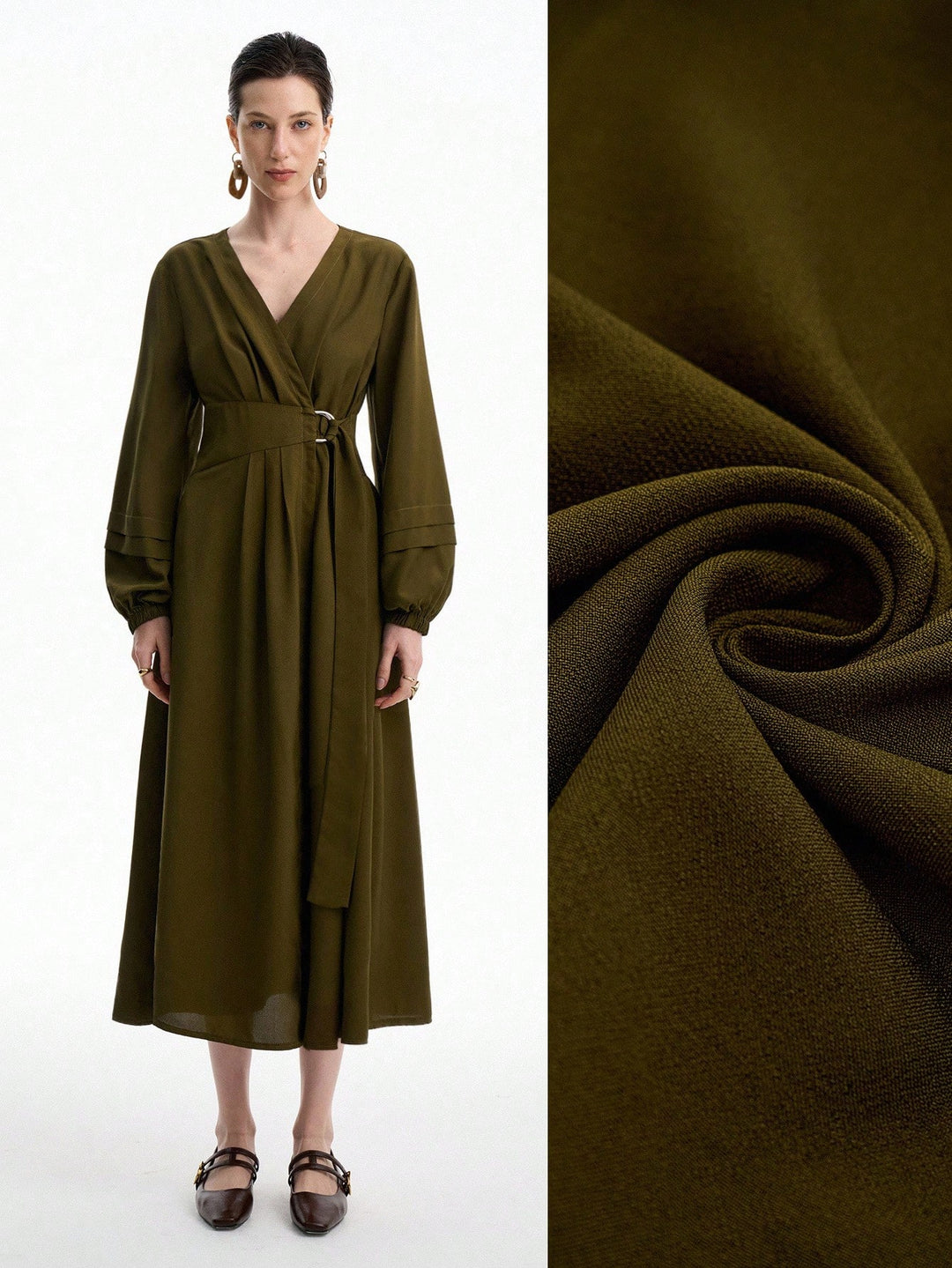 Rochie maxi SHEIN, kaki