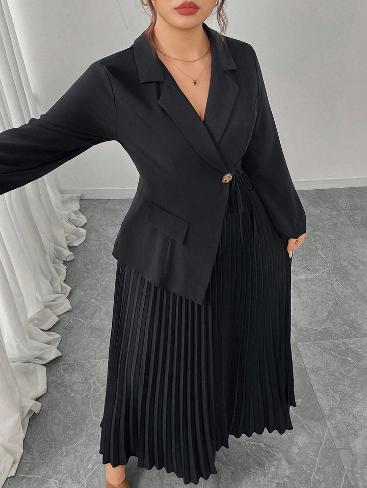 Shein Curve+ maxi ruha, fekete