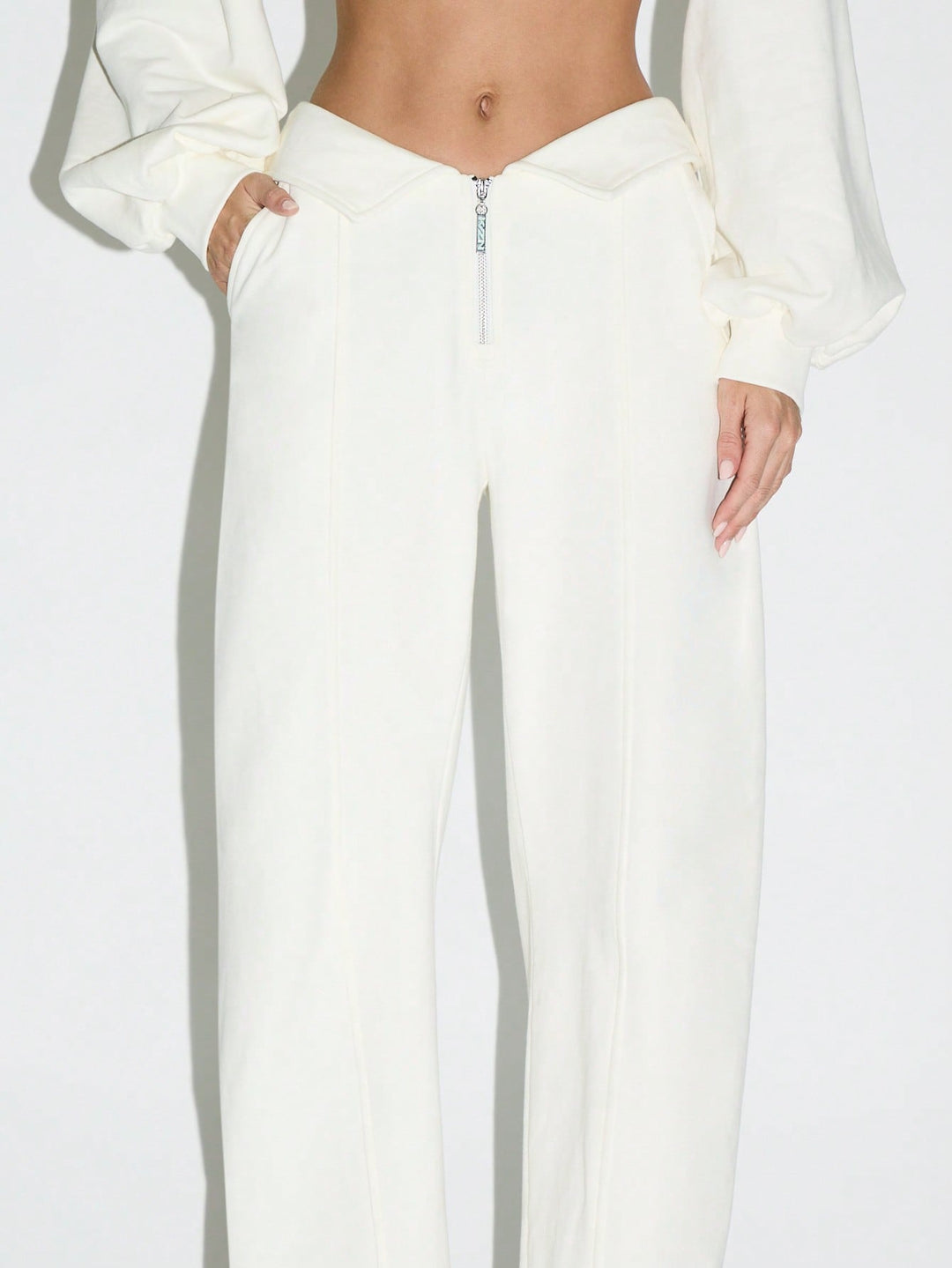 Pantaloni SHEIN, alb