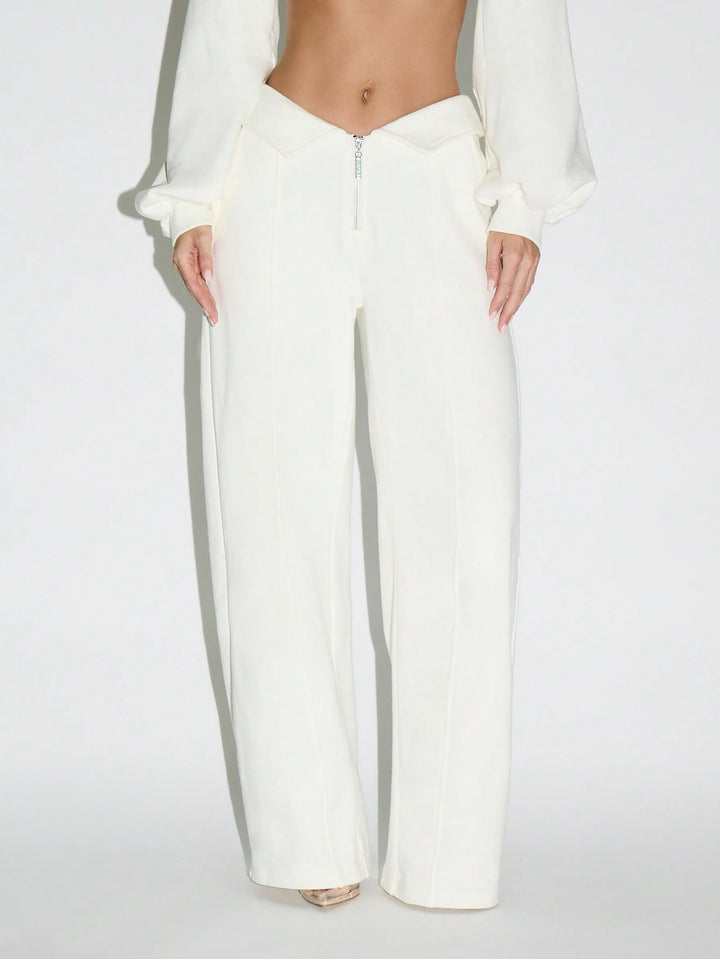 Pantaloni SHEIN, alb