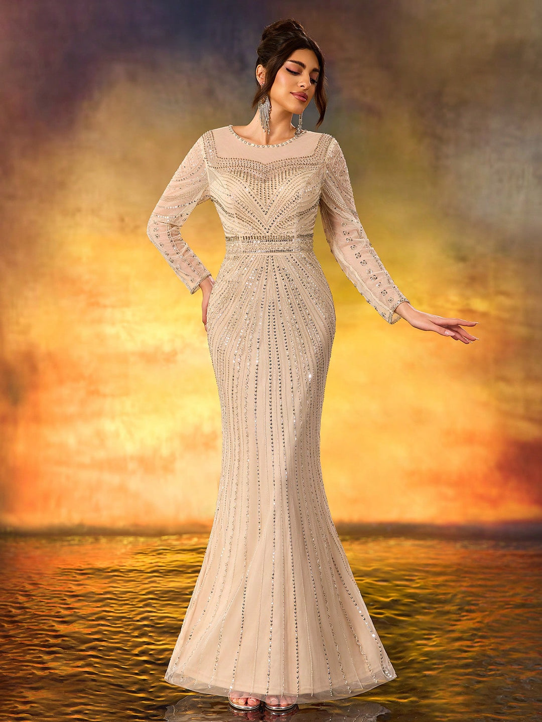 Rochie de ocazie SHEIN, auriu