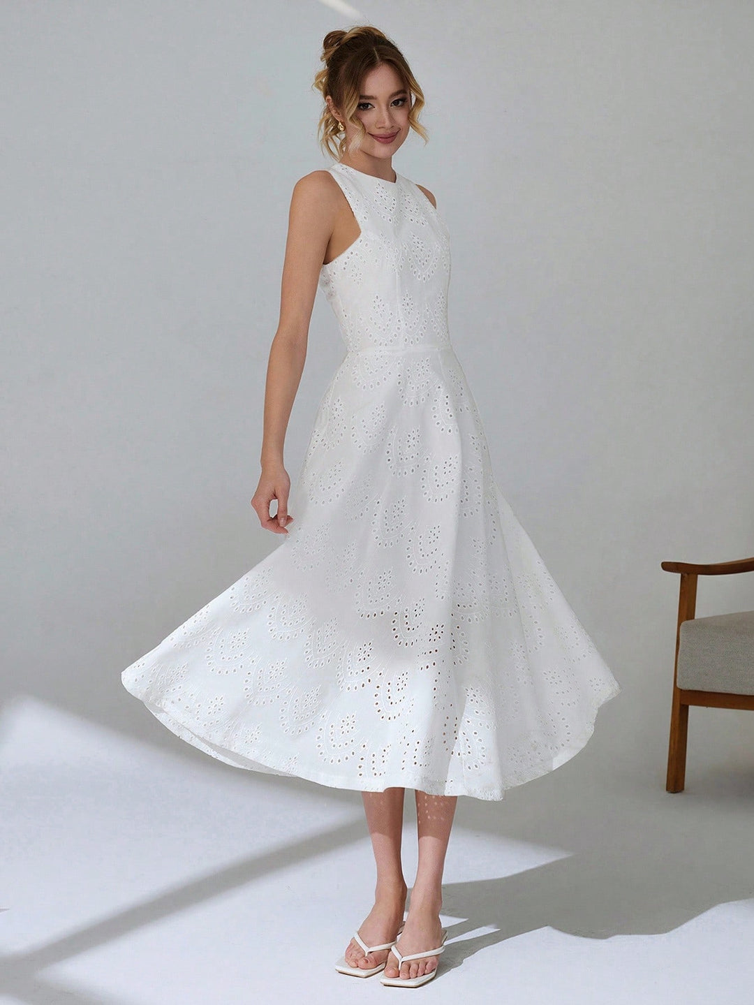 Rochie midi SHEIN, alb