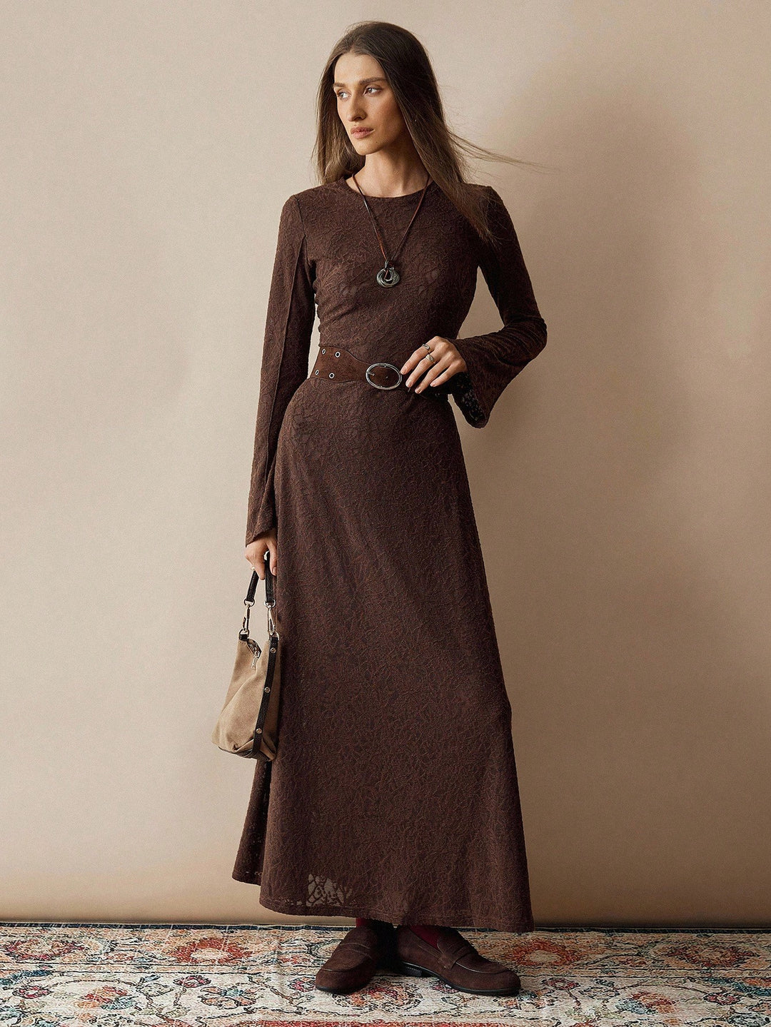 Rochie maxi SHEIN, maro